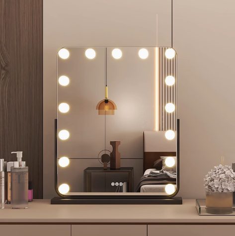 pbssnk2uwzk5820.png Desktop Led Light Bulb Makeup Mirror With Light Square Large Rotatable Charging Intelligent Fill Light Makeup Mirror - WOSEN Mirror