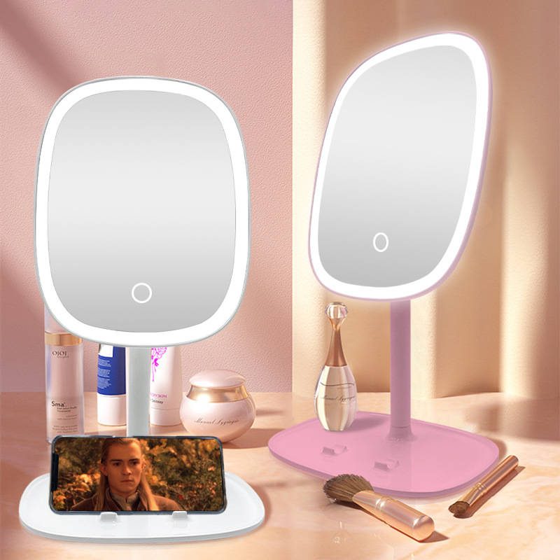 pfaxtskusf06881.jpg Custom Portable 3-Light LED Vanity Makeup Mirror Modern Design with Storage Touch Screen Smart Removable Tabletop Makeup Mirror - WOSEN Mirror