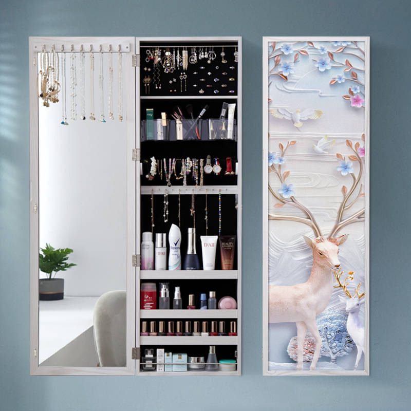 Modern Full-Body Floor Mirror With Jewelry Storage Closets Household Dressing Mirror for Bedroom and Living Room - WOSEN Mirror