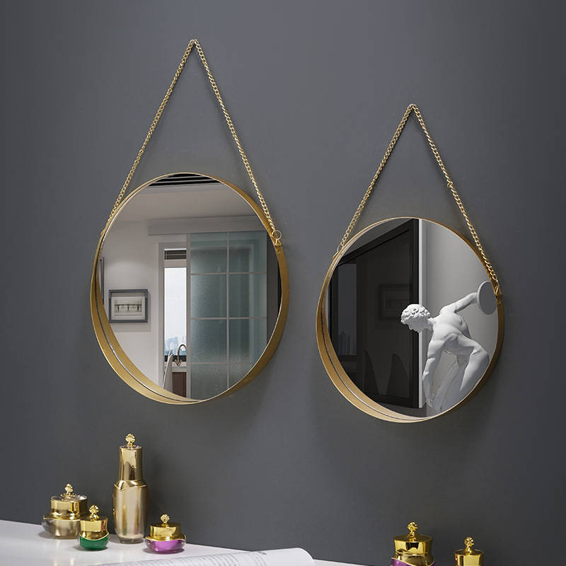 ppn4gpkv43y10892.jpg Simple Style Luxury Metal Bathroom Wall Mirror Living Room Round Furniture Decoration Wall Mirror - WOSEN Mirror