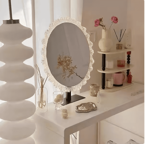pzsuknxxde26141.png Light Luxury European Style Three-Color Light-Changing Acrylic Makeup Mirror Desktop Dressing Table Mirror for Bedroom Vanity - WOSEN Mirror