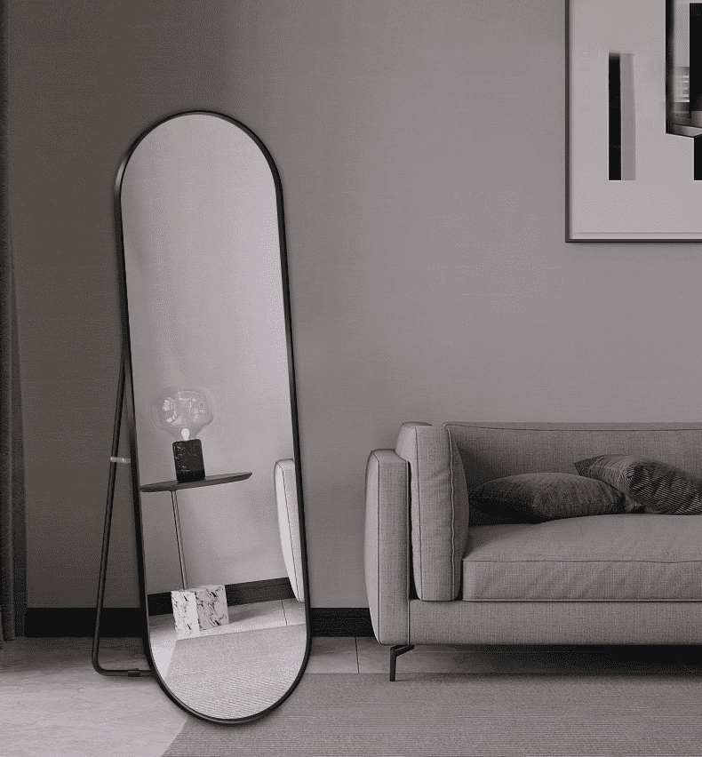 q2bc5pi3xbi16444.png Standing Mirror Floor Aluminum Alloy Wall Full Mirror Hanging Full Length Mirror Home Bedroom Clothing Store - WOSEN Mirror