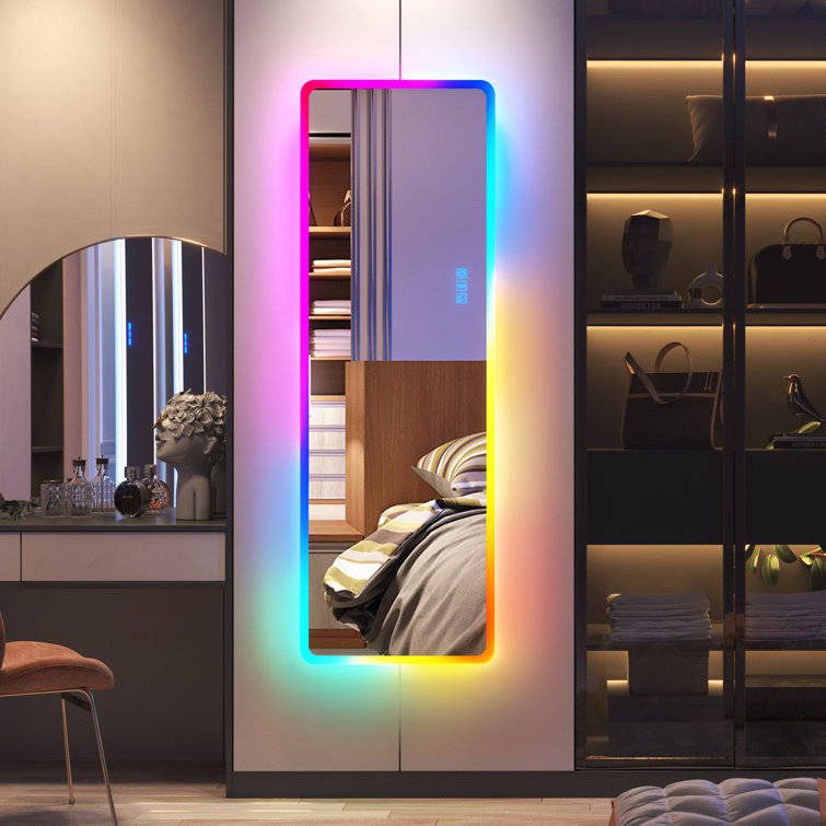 q4lxfzlohc317004.jpg Led Bathroom Mirror With Lights, Anti-fog, Dimmable, Rgb Backlit + Front Lighted, Bathroom Vanity Mirror for Wall - WOSEN Mirror
