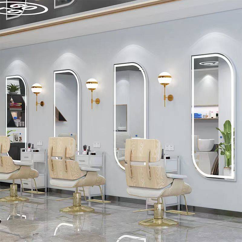q4ytdxagl404143.jpg Customizable Modern Large LED Mirror Irregular Design Dedicated for Barbershop & Hair Salon Factory Shop Floor Use - WOSEN Mirror