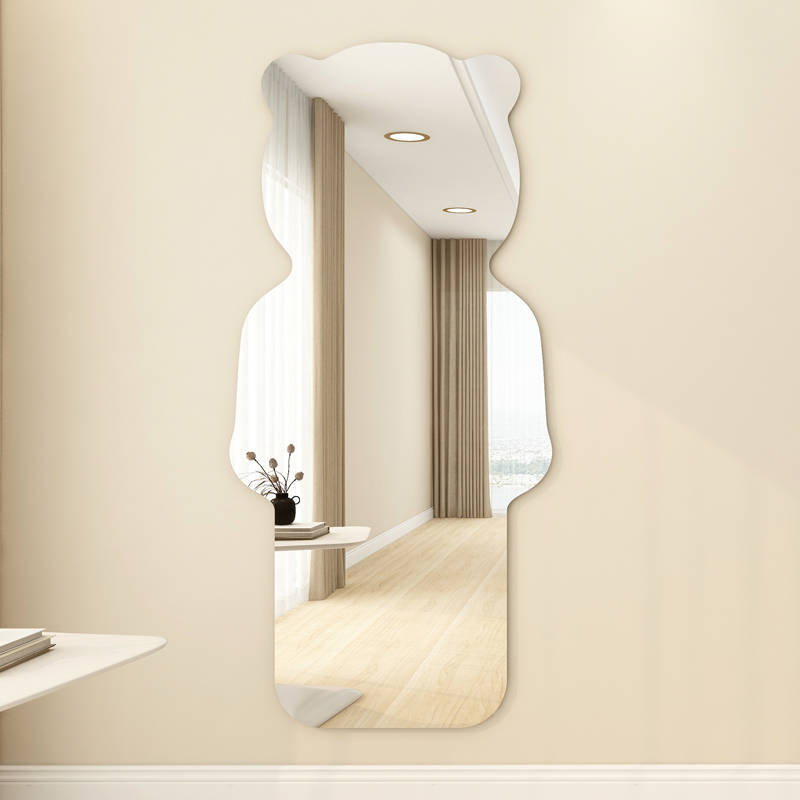 qbmr51tkxgb9528.jpg Simple Bear Shape Mirror Full Length Body Household Dressing Mirror Student Dormitory Cute Fitting Mirror Adhesive Wall Mounted - WOSEN Mirror