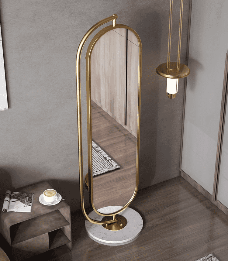 Modern Customised Shaped Rotatable Decor Mirror Full Length Body Shower Wall for Bathroom Standing Floor Mirror - WOSEN Mirror