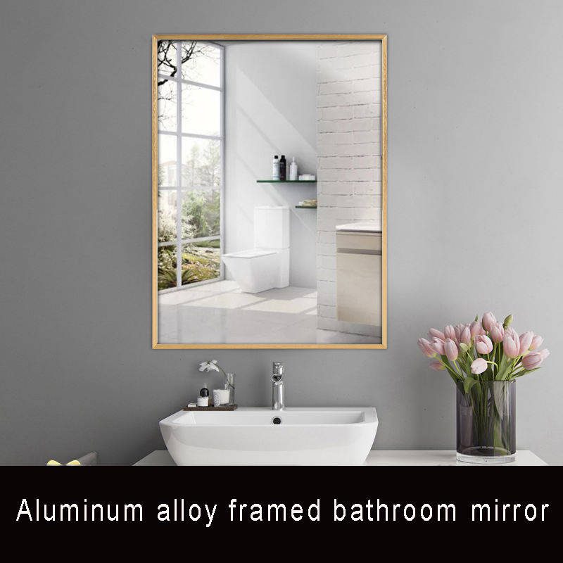 qiyfgghr2eq2778.jpg Aluminum Alloy Frame Simple Explosion-proof Silver Mirror Wall Mounted Home Decor Bathroom Mirror - WOSEN Mirror