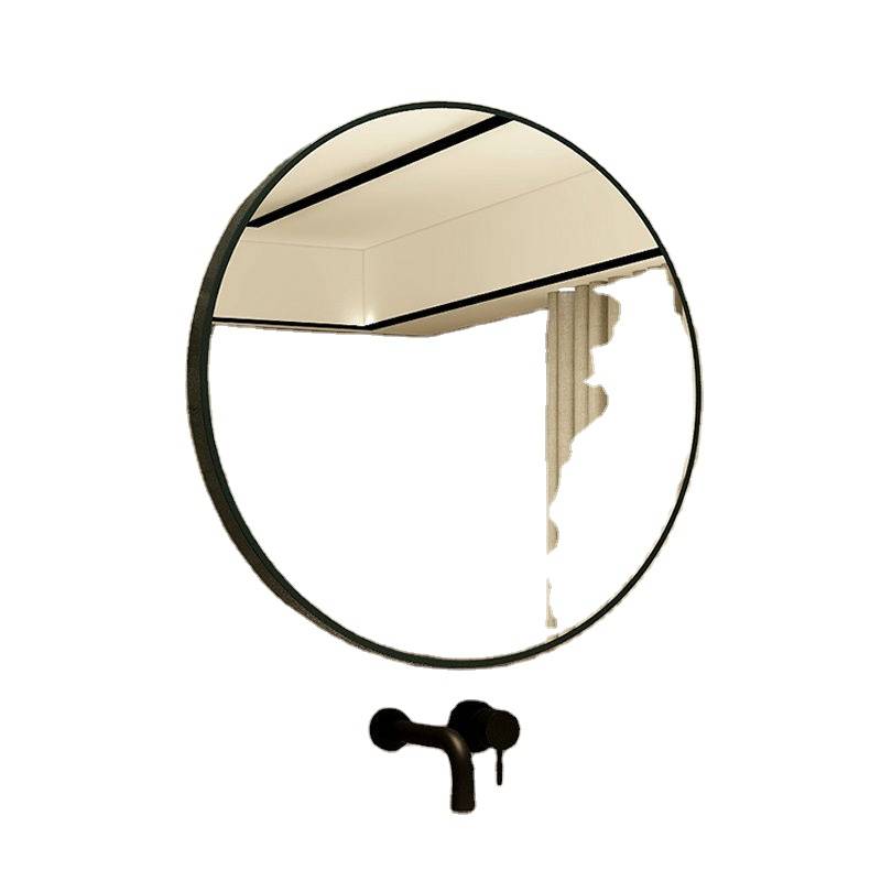 qrfhrtulkhm3122.jpg Modern round Wall Mounted Bathroom Vanity Mirror Black Aluminum Alloy Hanging Glass Manufactured by Mirror Manufacturers - WOSEN Mirror