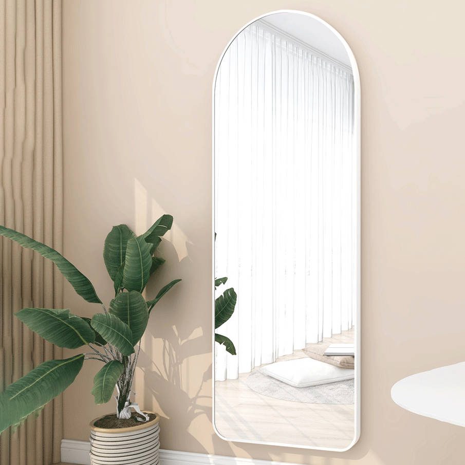 Large Aluminium Dressing Mirror Full Body Stand for Bedroom Wall Floor Length Hanging Home Wall Fitting Arch Mirror Design - WOSEN Mirror