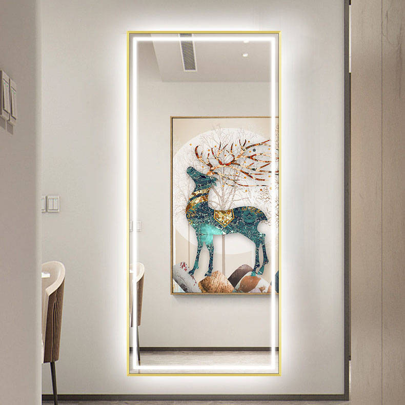 qzdz4sofwxv12514.jpg Salon Mirror with Led Lights Smart Metal Frame Mirror Led Full Length Mirror Stand - WOSEN Mirror