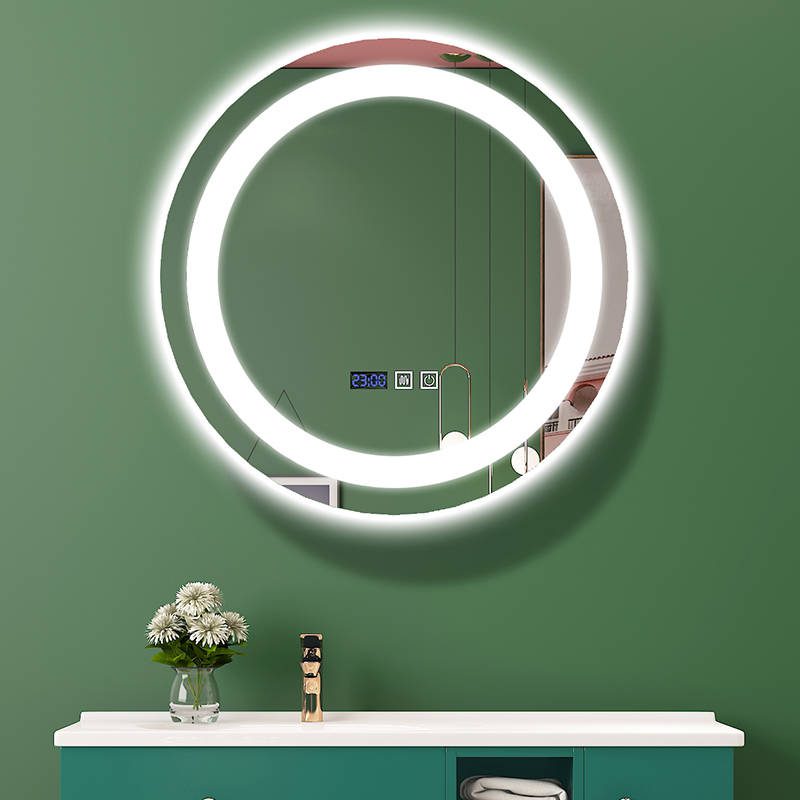 r2jfrvlxx355735.jpg Smart round Anti-Fog Bathroom Vanity LED Light Decor Wall Makeup Glass Mirror Framed - WOSEN Mirror