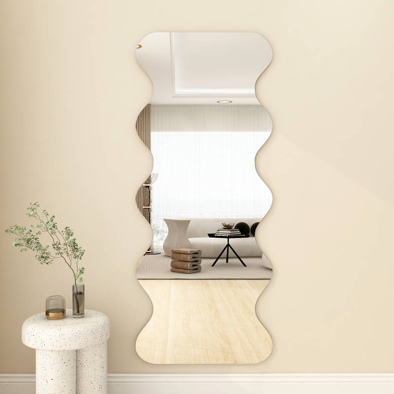 r415l0kkyrh9596.jpg Irregular Wavy Mirror Full Body Dressing Ins Style Floor Mirror Clothing Store Wall Mounted Fitting Mirror - WOSEN Mirror