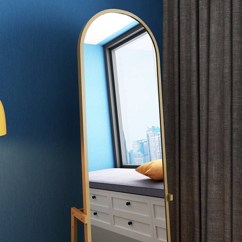 rlqm0v3gokk16515.jpg Nordic Light Luxury Gold Frame Fitting Mirror Household Hat Mirror Floor Mirror - WOSEN Mirror