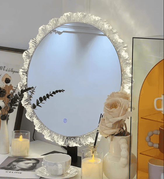 rm4mbxnyq5o6139.png Light Luxury European Style Three-Color Light-Changing Acrylic Makeup Mirror Desktop Dressing Table Mirror for Bedroom Vanity - WOSEN Mirror