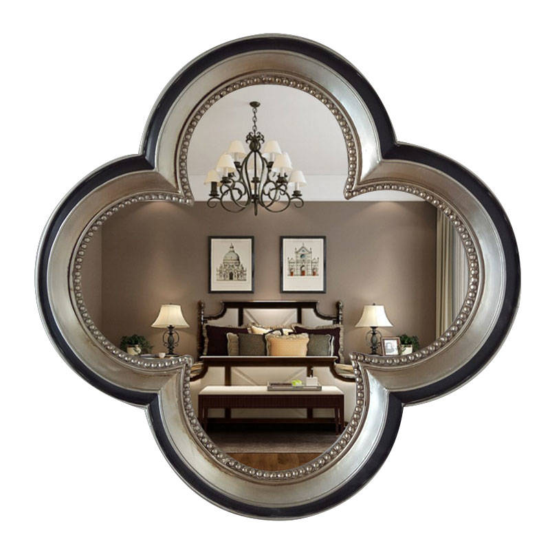 Wholesale Custom European Clover Shaped Antique Gold Tracing Luxury Home Decoration Frame - WOSEN Mirror