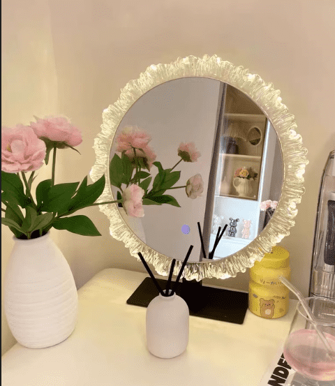 rsimf2mscpi6140.png Light Luxury European Style Three-Color Light-Changing Acrylic Makeup Mirror Desktop Dressing Table Mirror for Bedroom Vanity - WOSEN Mirror