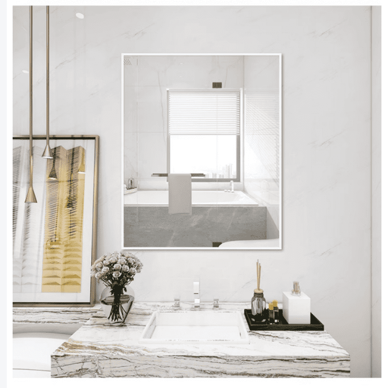 rtdhdqw04rl3164.png Custom Durable Gold Metal Frame Wall Hanging Modern Hotel Home Bathroom Mirror Factory Customizable Rectangular Square Shape - WOSEN Mirror