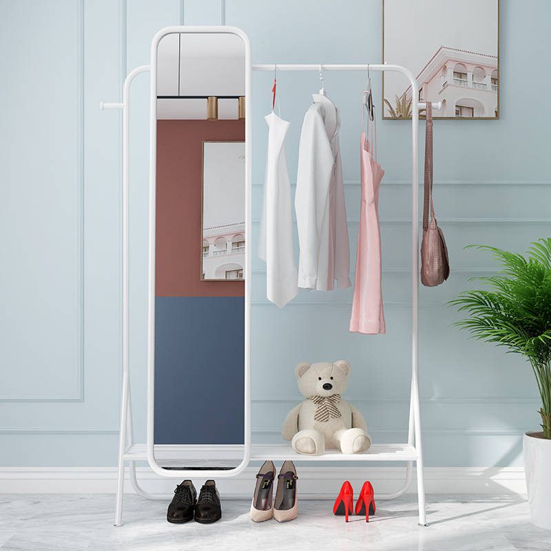 tathrx3ywk218842.jpg Nordic Ins Net Red Coat Rack Stand up Mirror Simple Household Clothes Hanger Mirror Stand - WOSEN Mirror