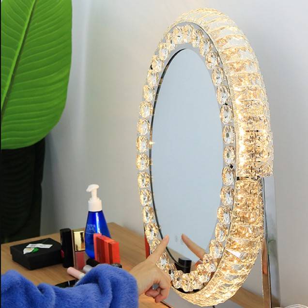 tffrzvl3gyt7852.jpg 2025LED Crystal Make-up Mirror with Light Dressing Mirror - WOSEN Mirror