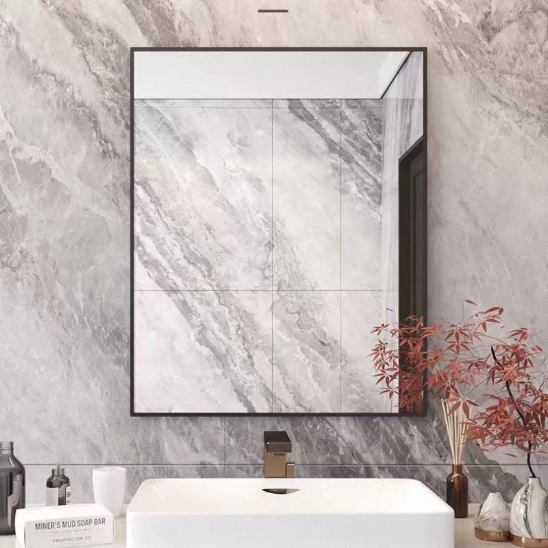 ti4fjfytqzg2643.jpg Aluminum Frame Simple Bathroom Mirror Decor Wall Hanging Mirror HD Waterproof Silver Mirror - WOSEN Mirror