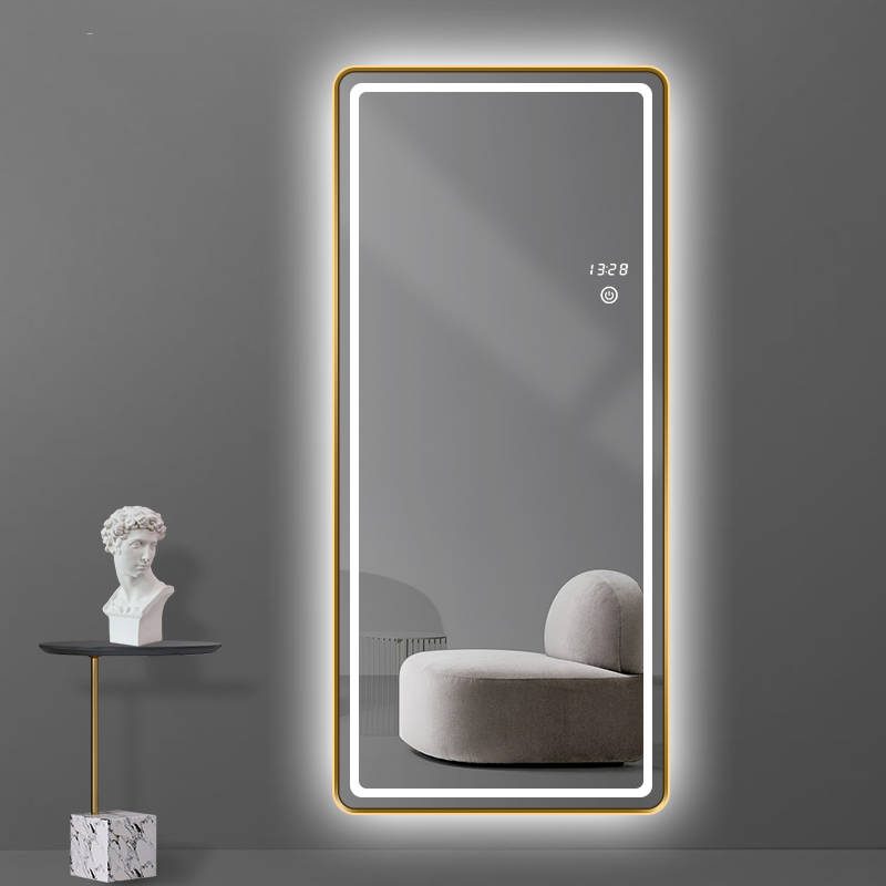 tptynbqryff17081.jpg Customized Large Metal Frame Vanity Mirror Wall Hanging LED Intelligent Full-length Mirror - WOSEN Mirror