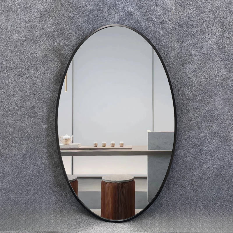 Customizable Black Border Oval Wall Mirror Made of EPS Material for Home or Hotel Use - WOSEN Mirror