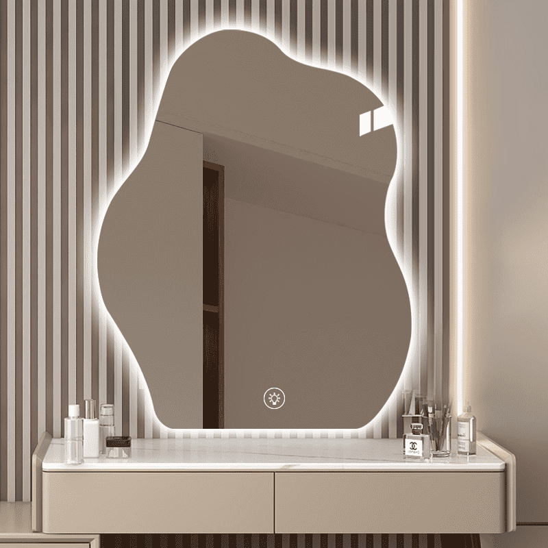 tych2tns5ri5849.png Smart Modern Glass LED Makeup Mirror Wall-Mounted Dressing Table with Light for Bedroom - WOSEN Mirror