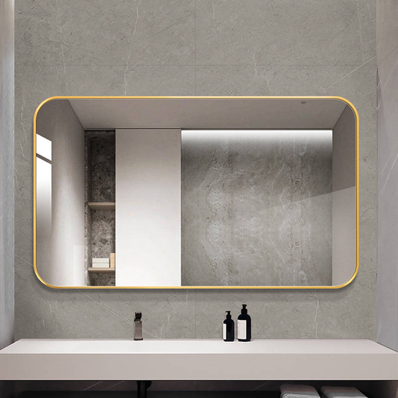 udde0yzheg12957.jpg Aluminum Frame Large Rounded Bathroom Mirror Wall Mounted High-definition Explosion-proof Mirror Household Bedroom Makeup Mirror - WOSEN Mirror
