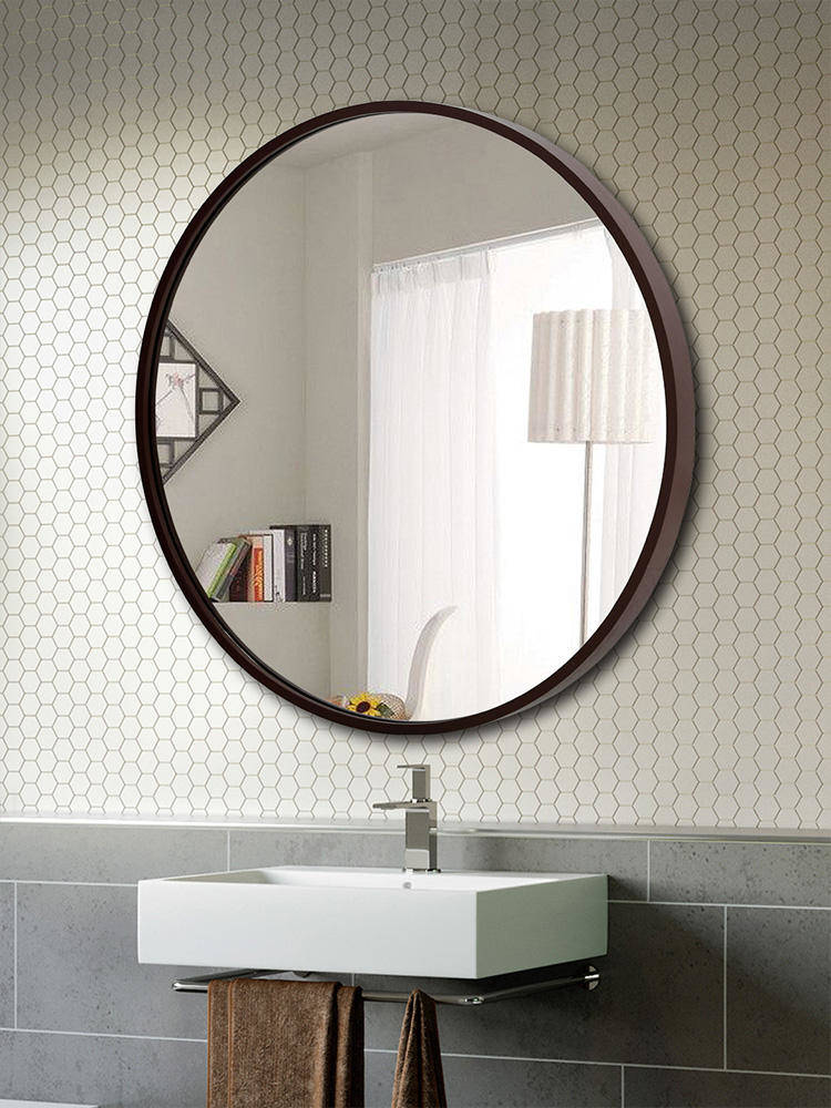 uhv4lgw3lwr2288.jpg Modern Luxury Large Circle Wall Mirror Industrial Style Thick Metal Decorative Mirror for Home Living Room or Bathroom - WOSEN Mirror