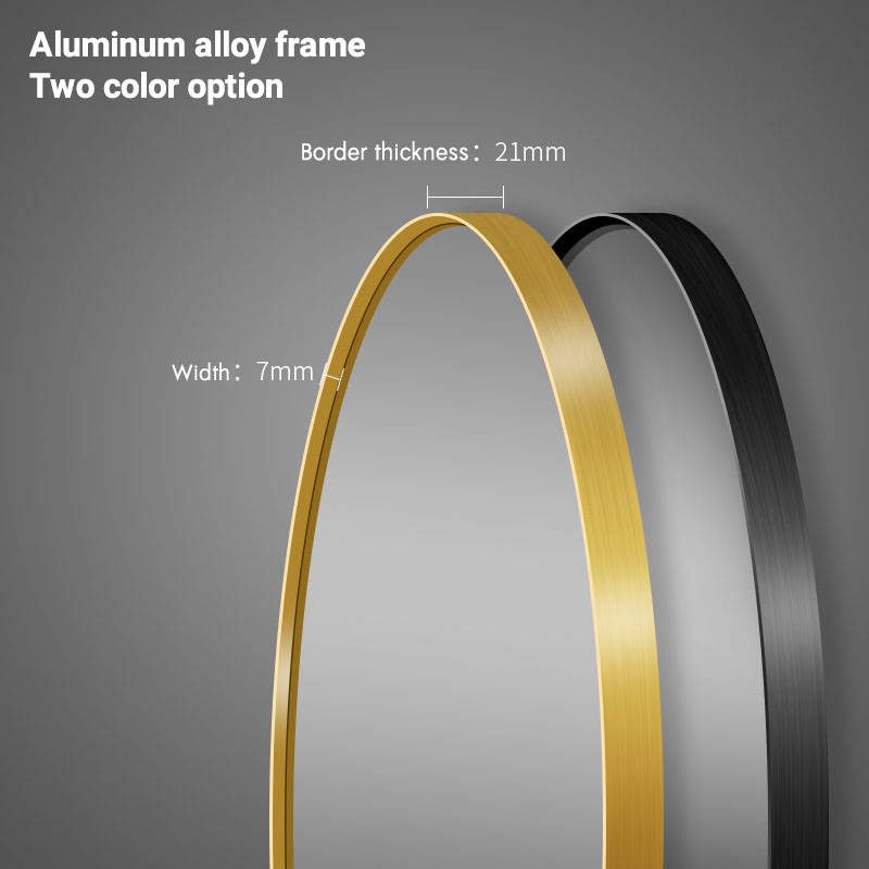 uk3nfbicxrs1657.jpg Wholesale Decorative Iron Art Aluminum Alloy Round Mirror Large Wall Hanging Gold Black Metal Framed Circle Mirror - WOSEN Mirror