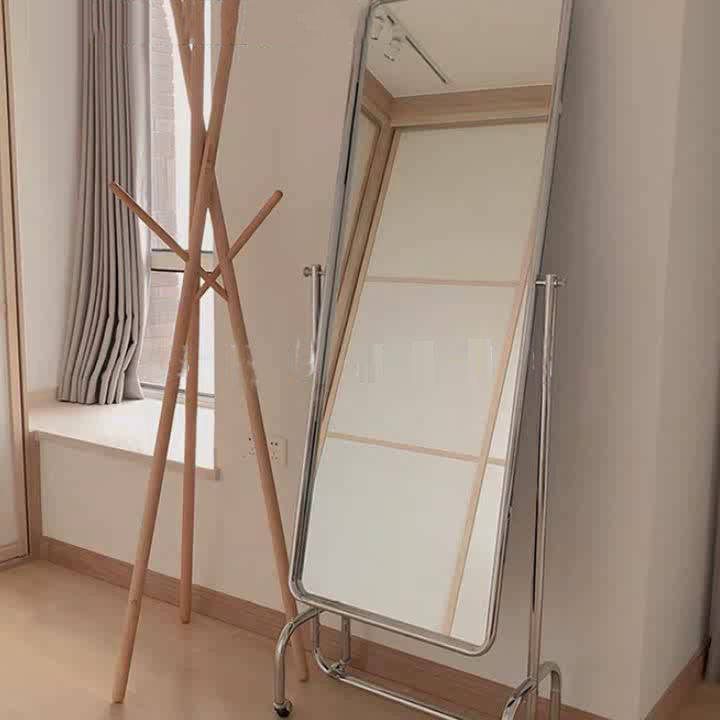 ukdsyuqw0cz18460.jpg Stainless Steel Movable Rotating Full Body Dressing Mirror for High and Thin Clothing Store - WOSEN Mirror