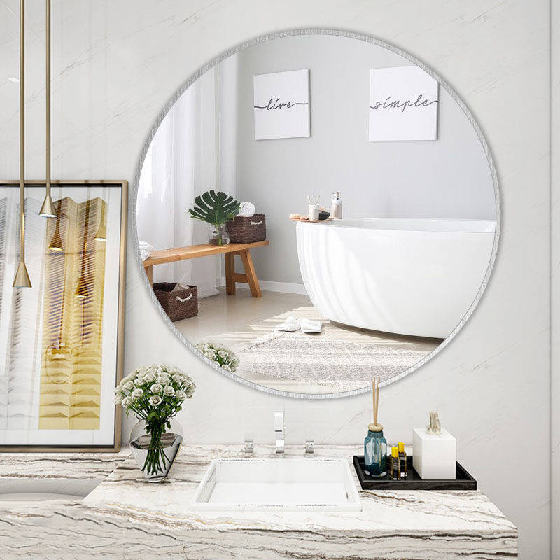 uklckks1e0y2619.jpg Hot Gold Round Bathroom Mirror Living Room Bedroom Wall Hanging Silver Mirror HD Explosion-proof Mirror - WOSEN Mirror
