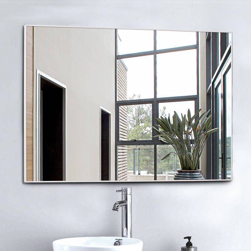 uvyixrngn142107.jpg Hotel Bathroom Mirror Rectangle Aluminum Alloy Frame Wall Hanging Mirror Bedroom Simple Home Decorative Mirror - WOSEN Mirror