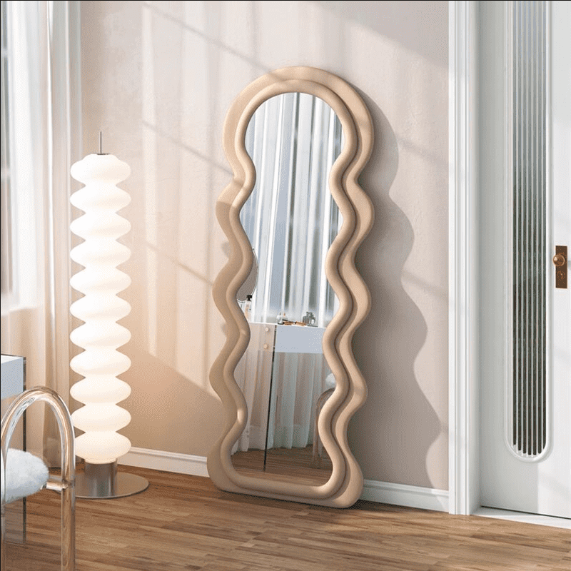 vau2nkmhc4w15821.png Custom Modern Luxury Full-Length Flannel Frame Standing Wall Mirror Irregular Glass Design for Home Decor - WOSEN Mirror