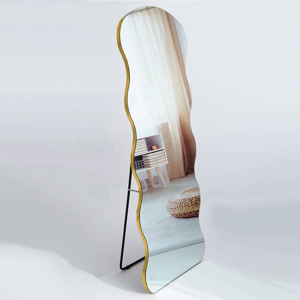 Factory Direct Selling Full Length Wavy Mirror Floor Standing Mirror with Pvc Frame - WOSEN Mirror