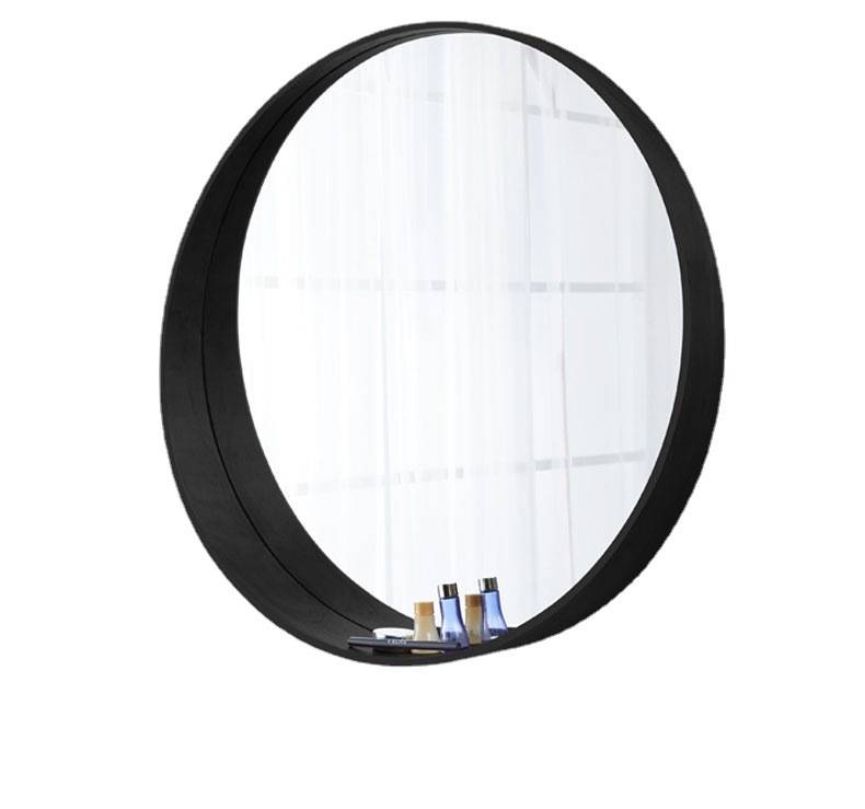 vfkxbd3z2sm2366.jpg Nordic Style Solid Wood Frame Mirror Wall Mounted Circular Decor Mirror Bathroom Mirror with Storage Function - WOSEN Mirror