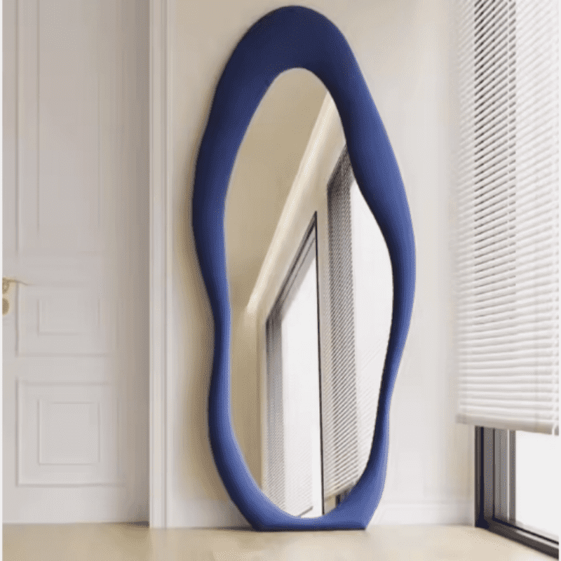 vso2h3uuri315550.png Floor Full Length Body Dressing Espejos Beige Purple Green Lint Velvet Wooden Frame Standing Mirror Wall Hanging Mirror - WOSEN Mirror