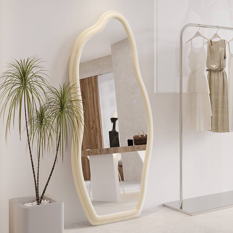 vsrxa0zsqdx15190.jpg Irregular Full Length Floor Standing Mirror Household Bedroom Cloud Shape Dressing Mirror Dual Purpose Wall Decor Mirror - WOSEN Mirror