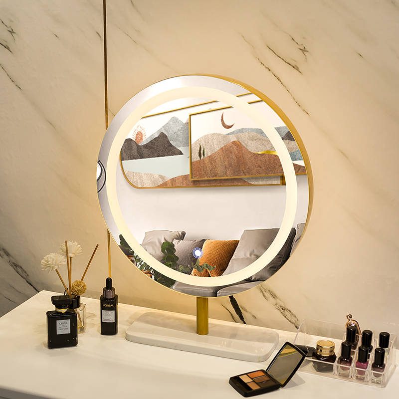 w1l5yz3lhqa8204.jpg Smart Italian Makeup Desktop Vanity Mirror with Lights Touch Switch Feature for Bedroom and Bathroom Versatile Home Decor - WOSEN Mirror