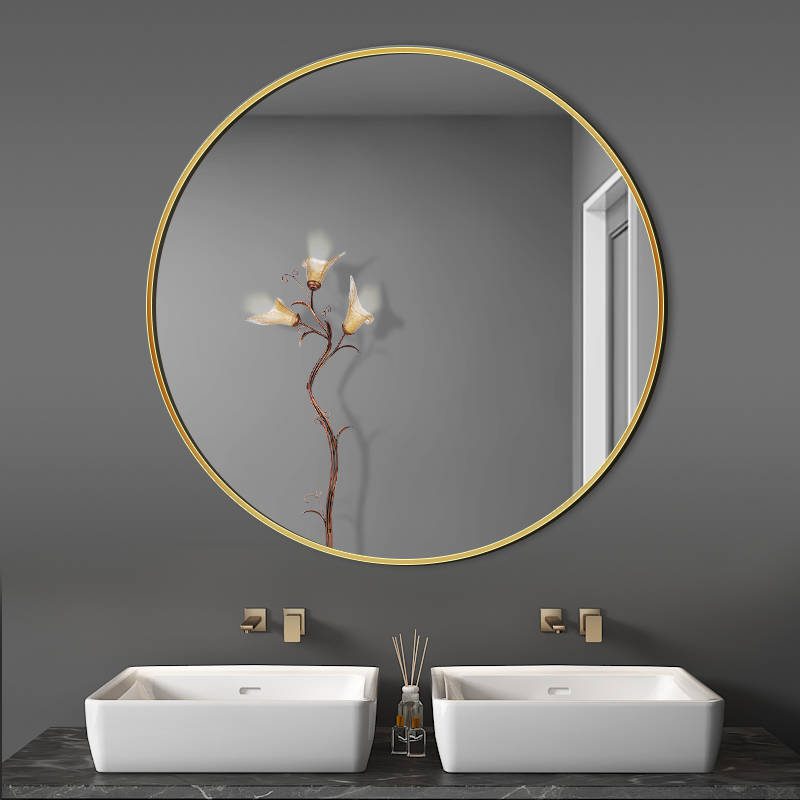 w2irnxyx0sd1992.jpg Modern Style round Decorative Wall Mirror with Aluminum Alloy Frame for Hotel Bathrooms Home Furnishing - WOSEN Mirror