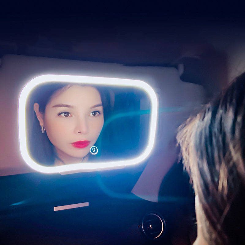 Crazy Hot 2025 Car Smart Mirror Makeup LED Adjustable 3 Color Light Rechargeable Car Vanity Mirror Cosmetic Mirror - WOSEN Mirror