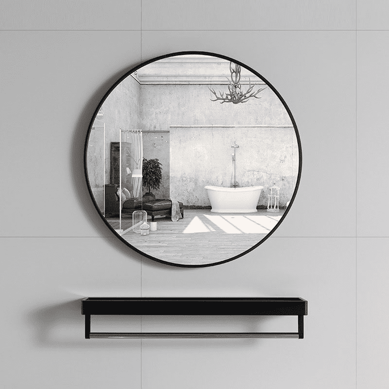wbjwphxvkjk2393.png Customized Wholesale Bathroom Cabinet Mirror Round Home Decor Wall Mirror with Shelf Mirror Hanging Wall Wash Face - WOSEN Mirror