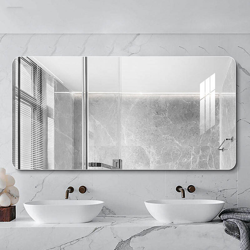 Wholesale Contemporary Rectangular Cosmetic Mirror Corner Bathroom Frameless Wall Hanging for Home Decor and Hotels - WOSEN Mirror