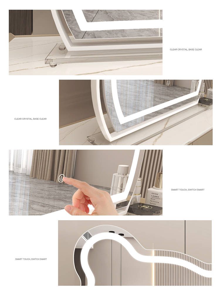 wmmniydcs0l6341.jpg Little Bear Makeup Mirror Foldable Desktop Dressing Mirror Desktop Three-dimensional Mirror with Dimming - WOSEN Mirror