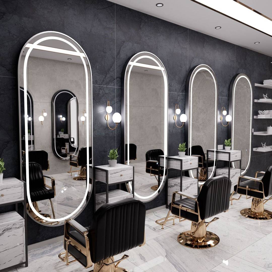 wmvwmghhkd34633.jpg Internet Celebrant LED Light Hair Salon Mirror Floor-mounted Wall-mounted Special for Hairdressing Perm Dyeing Barber Shop Use - WOSEN Mirror