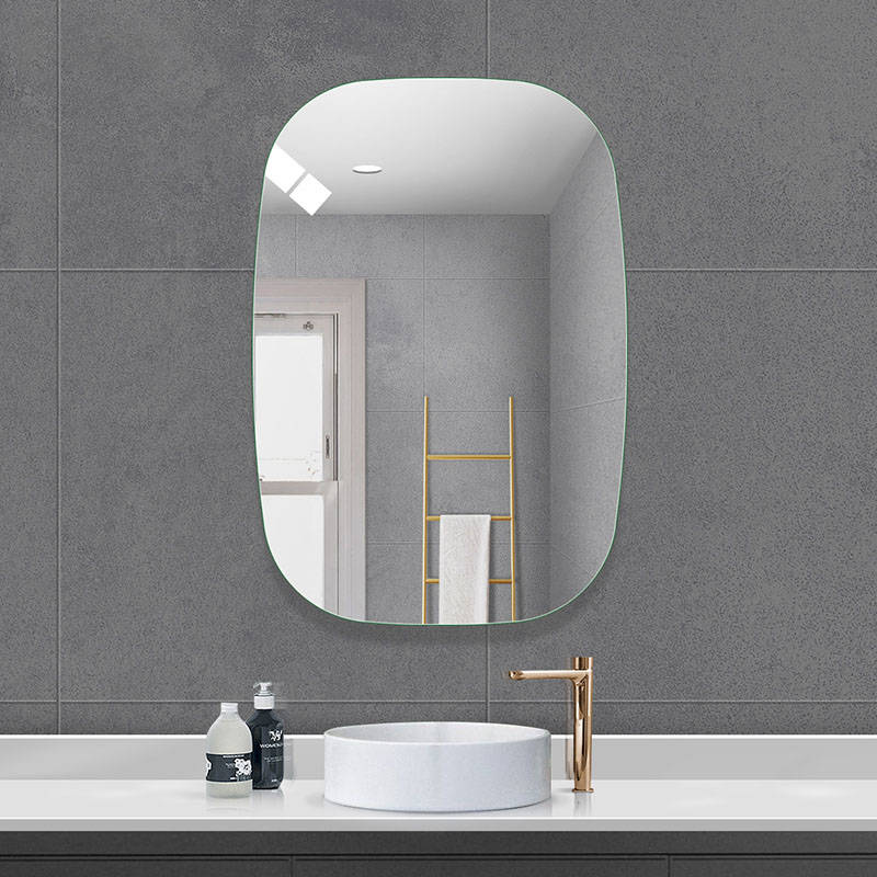 Modern Style Frameless Bathroom Wall Mount Mirror Large Explosion-Proof Corner Hanging with Illuminated Feature for Hotels - WOSEN Mirror