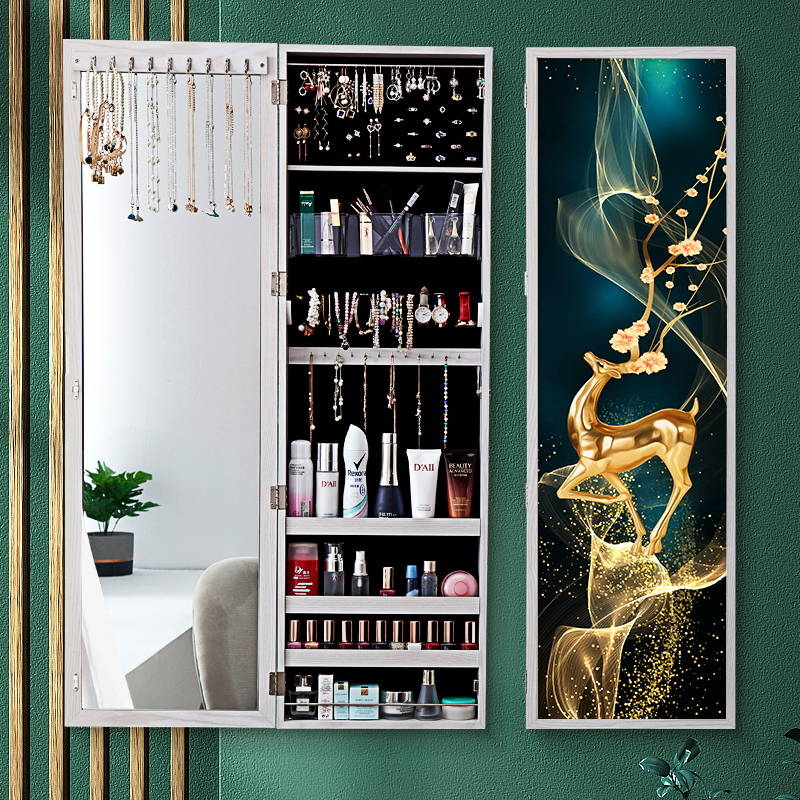 x1jkgqpsnxw19272.jpg Modern Full-Body Floor Mirror With Jewelry Storage Closets Household Dressing Mirror for Bedroom and Living Room - WOSEN Mirror