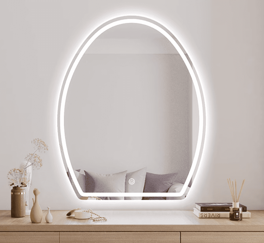 xsglyphm3om5377.png Egg Shaped LED Smart Mirror Wall Mounted Desktop Makeup Mirror with Luminous Light for Bedroom Dressing Table Cosmetic Usage - WOSEN Mirror