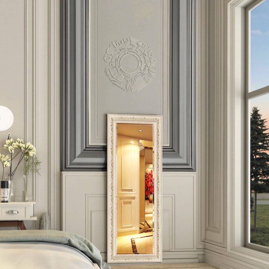 xvarg4sqjgh17668.png Custom Antique European Gold Rectangle Floor Mirror Full Body Wall Decor Standing Glass Aluminium for Living Dressing Use - WOSEN Mirror