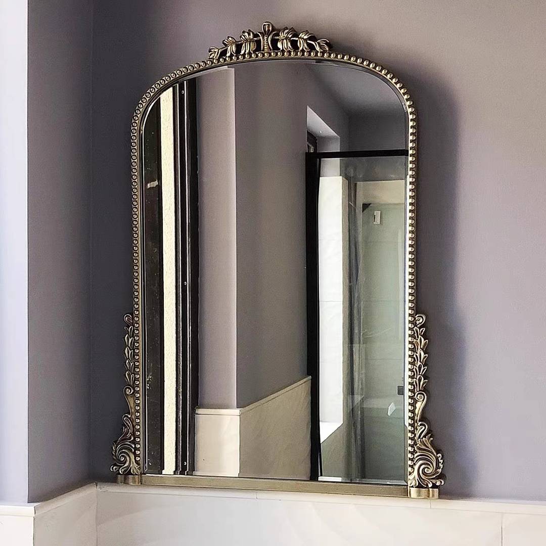 xwxftcmctjs8715.jpg Wholesale Large Arch Wall Decor Gold Mirror Modern Luxury for Home Hotels Fireplace Living Room Standing Mirror - WOSEN Mirror
